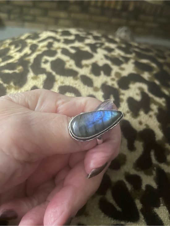 Jewelry - New Labradorite Statement Sterling  Silver Ring in Blue-Green Sheen Sz 9-9.5